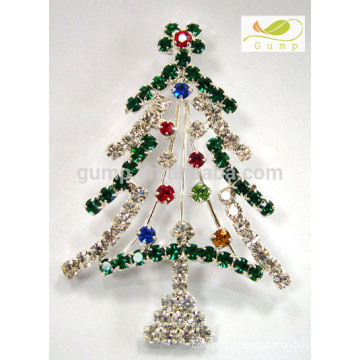 Charmoso festival broche rhinestone árvore de Natal